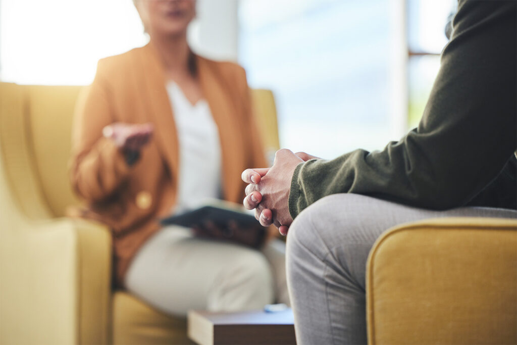 therapy session with a therapist